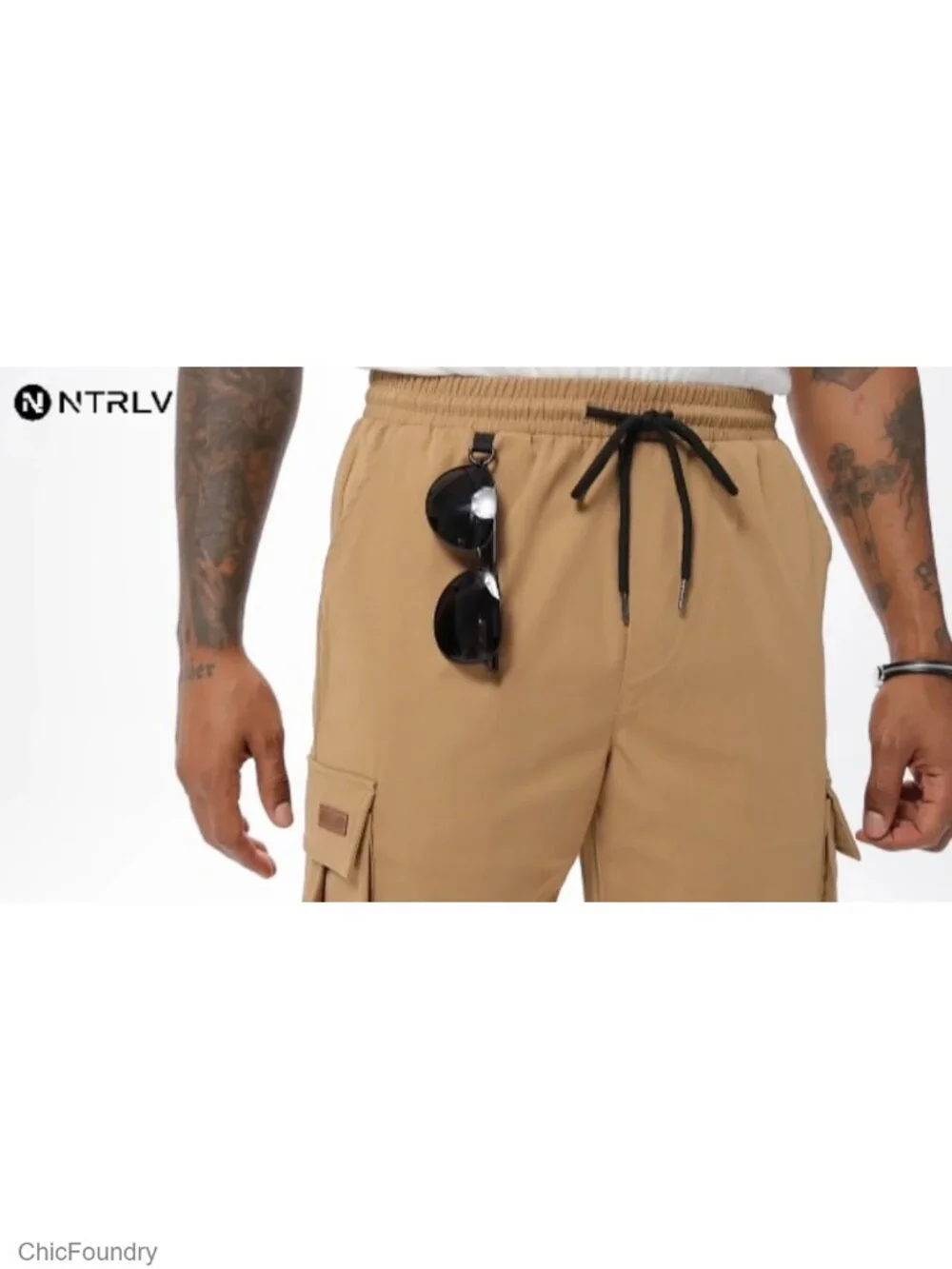 Men's Cargo Pants Drawstring Elastic Waist Multi Pockets Lightweight Joggers